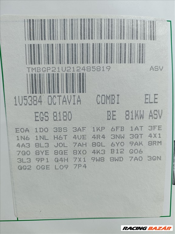 Skoda Octavia I Combi 1.9 TDI 5 seb kézi váltó EGS kóddal, 233412km-el eladó egs19tdi asv110tdi 4. kép