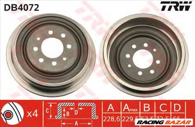 TRW DB4072 - fékdob RENAULT
