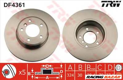 TRW DF4361 - féktárcsa BMW BMW (BRILLIANCE)