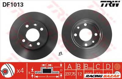 TRW DF1013 - féktárcsa DACIA RENAULT