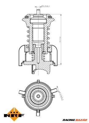 NRF 725095 - termosztát, hűtőfolyadék AUDI MAN SEAT SKODA VW