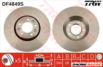 TRW DF4849S - féktárcsa CITROËN FIAT PEUGEOT