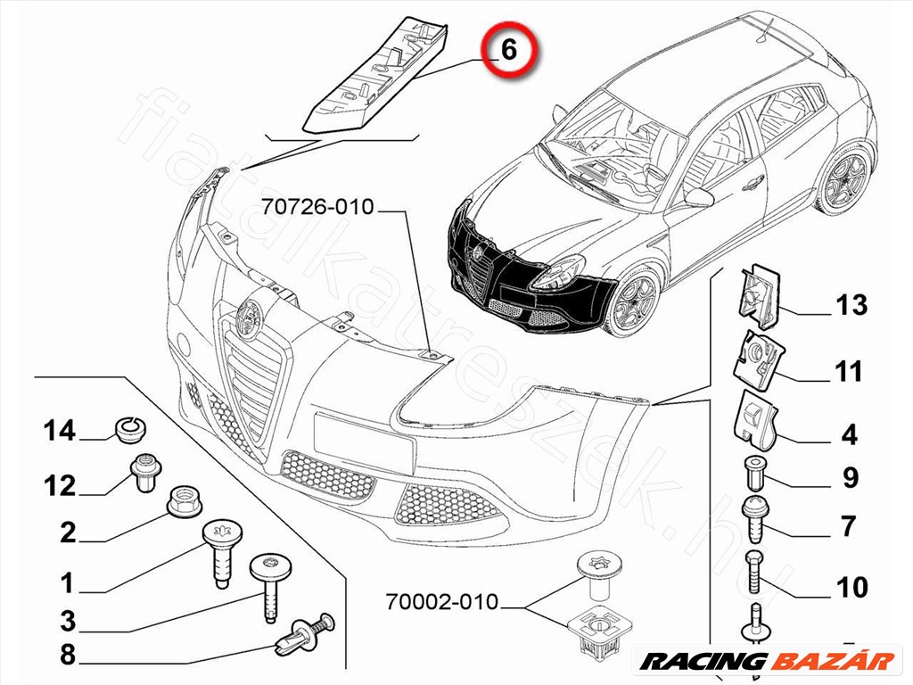 Lökhárító tartó jobb ALFA ROMEO GIULIETTA - FIAT eredeti 50513509 5. kép