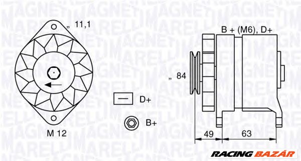 MAGNETI MARELLI 063321044010 - generátor ALFA ROMEO FIAT IVECO LANCIA MERCEDES-BENZ MITSUBISHI 1. kép