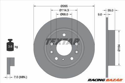 TEXTAR 92324703 - féktárcsa MAZDA