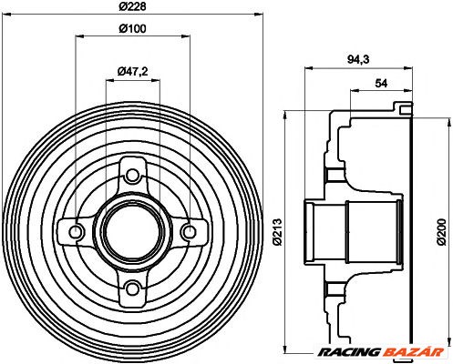 TEXTAR 94024200 - fékdob HOLDEN OPEL VAUXHALL 1. kép