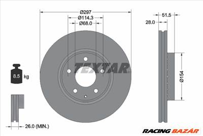 TEXTAR 92295003 - féktárcsa MAZDA MAZDA (CHANGAN)