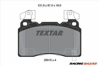 TEXTAR 2591503 - fékbetétkészlet, tárcsafék CADILLAC CHEVROLET OPEL TESLA VAUXHALL