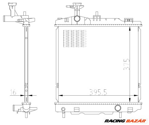 NRF 550022 - Vízhűtő (Hűtőradiátor) MITSUBISHI 1. kép