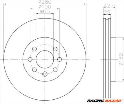 TEXTAR 92124603 - féktárcsa CHEVROLET HOLDEN OPEL VAUXHALL