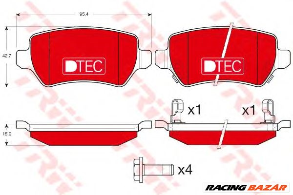 TRW GDB1515DTE - fékbetét CHEVROLET HOLDEN KIA OPEL VAUXHALL 1. kép