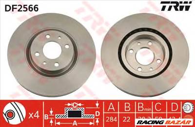 TRW DF2566 - féktárcsa ABARTH ALFA ROMEO CHRYSLER FIAT LANCIA