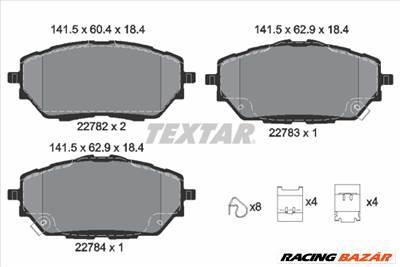 TEXTAR 2278201 - fékbetétkészlet, tárcsafék TOYOTA