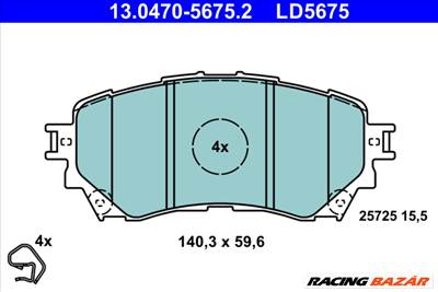 ATE 13.0470-5675.2 - fékbetétkészlet, tárcsafék MAZDA
