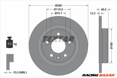 TEXTAR 92314603 - féktárcsa BUICK (SGM) CHEVROLET CHEVROLET (SGM) HOLDEN OPEL VAUXHALL