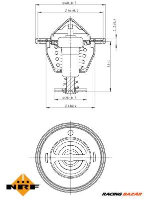 NRF 725107 - termosztát, hűtőfolyadék MITSUBISHI NISSAN