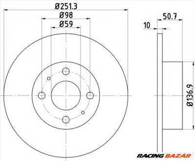 TEXTAR 92034203 - féktárcsa ALFA ROMEO CHRYSLER FIAT LANCIA