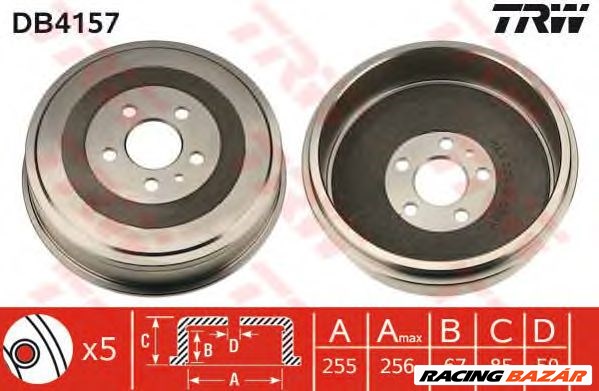 TRW DB4157 - fékdob CITROËN FIAT LANCIA PEUGEOT 1. kép