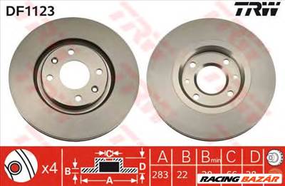 TRW DF1123 - féktárcsa CITROËN PEUGEOT