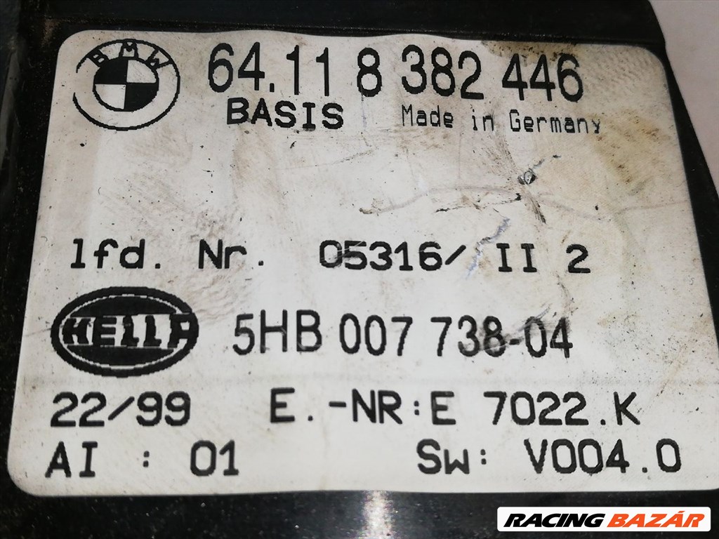 BMW 3 E46 Fűtéskapcsoló (digit klímás) bmw64118382446-hella5hb00773804 3. kép