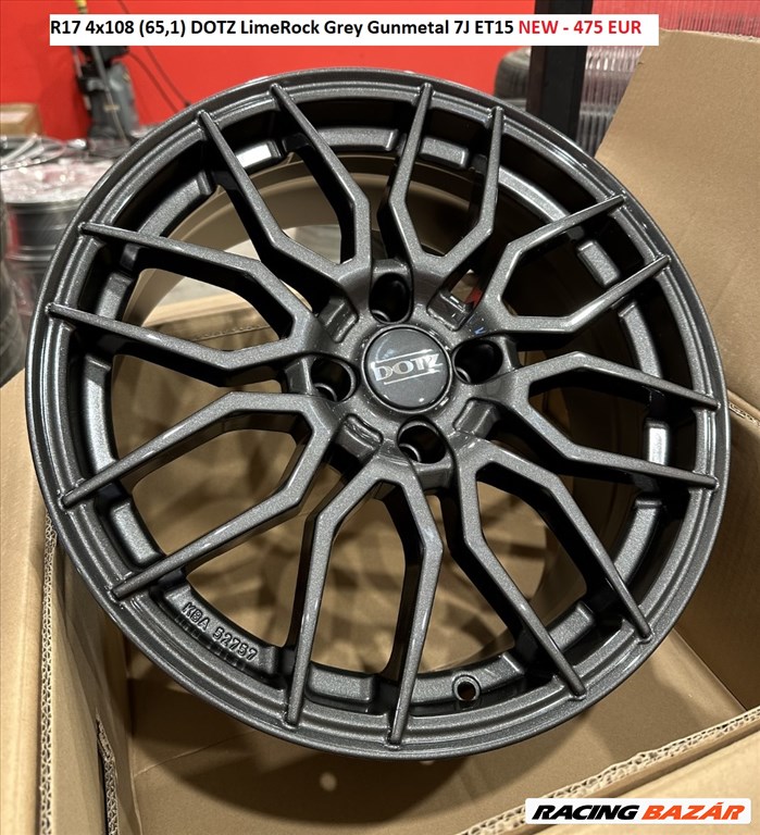 R17 4x108 (65,1) DOTZ LimeRock Grey Gunmetal 7J ET15 NEW  1. kép