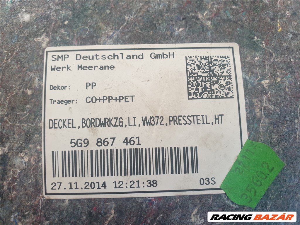 Volkswagen Golf VII 2.0 TDI BMT bal csomagtérburkolat ajtaja 5G9 867 461 6. kép