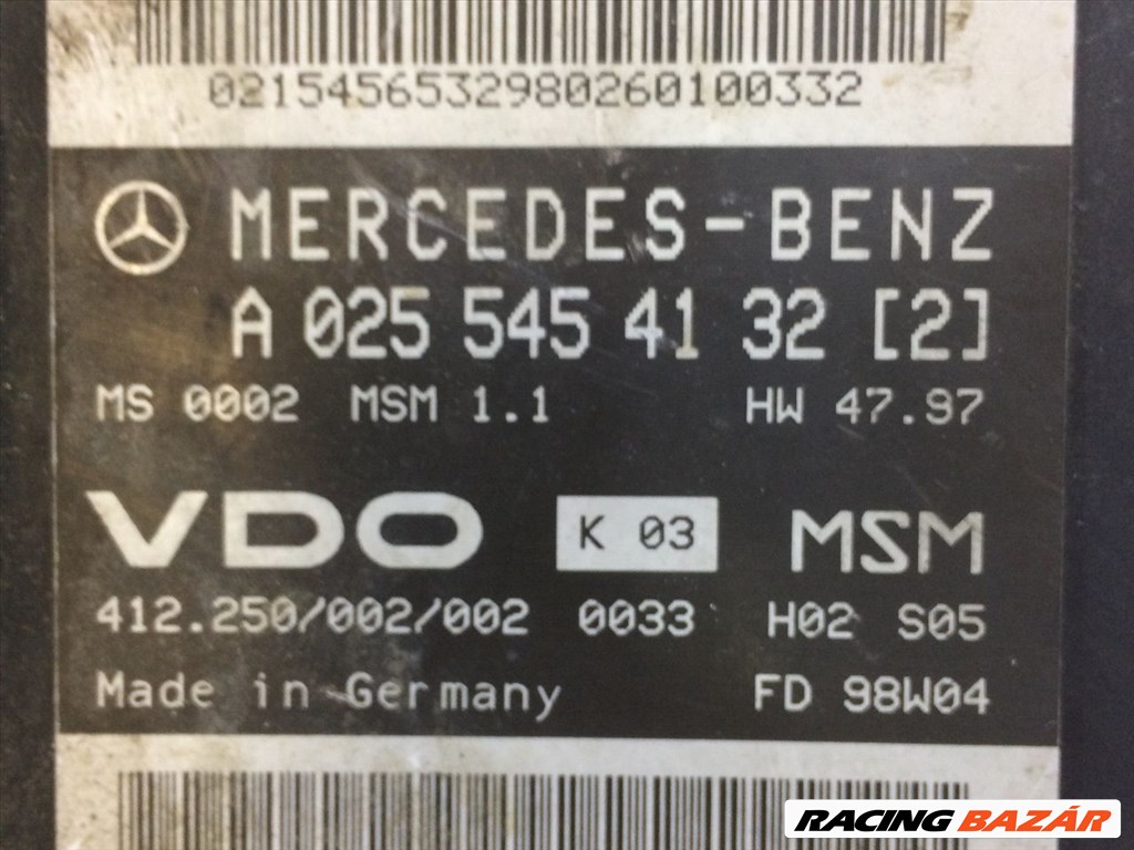 MERCEDES-BENZ A-CLASS Motorvezérlő mercedesa0255453032-vdo412250002002 3. kép