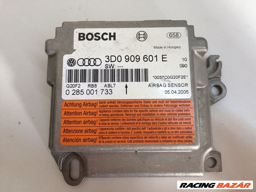 VW PHAETON Légzsák Elektronika vw3d0909601e-bosch0285001733 1. kép