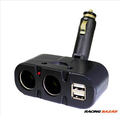 Kettes Szivargyújtó elosztó + USB AE-WF033/12-24V / BM033