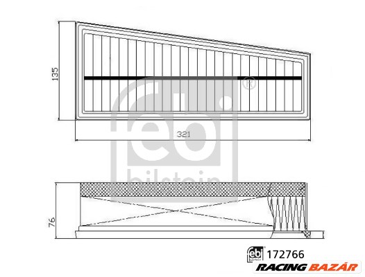 FEBI BILSTEIN 172766 - légszűrő MERCEDES-BENZ 1. kép