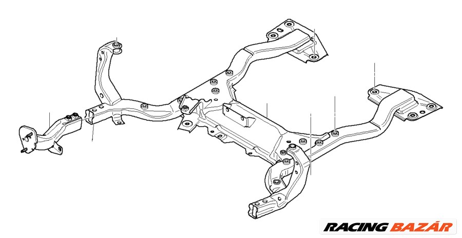 MINI R50 R53 MINI R52 BÖLCSŐ MOTORTARTÓ KERET 1. kép