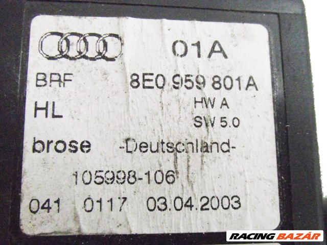 AUDI A4 (8E2, B6) 1.9 TDI bal hátsó ablakemelő motor 8e0959801a 3. kép