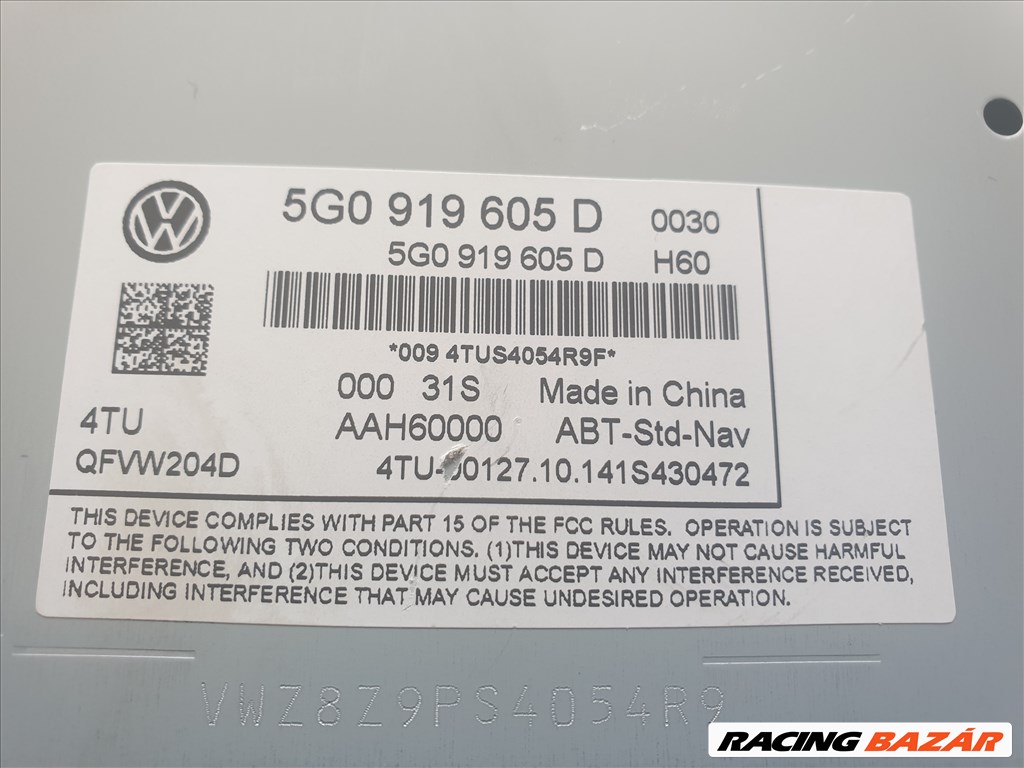 Volkswagen Golf VII 2.0 TDI BMT navigációs fejegység 5G0 919 605 D  3. kép