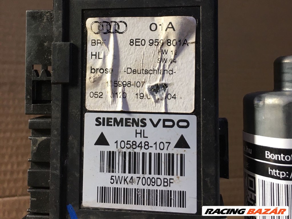 AUDI A4 B6 Bal hátsó Ablakemelő Motor siemensvdo105848107-5wk47009dbf 4. kép