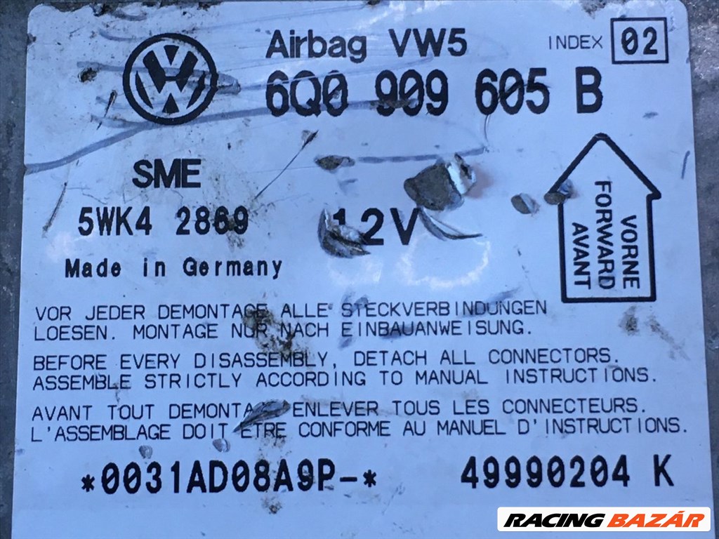 VW PASSAT B5 Légzsák Elektronika 6q0909605b-sme5wk42869 3. kép