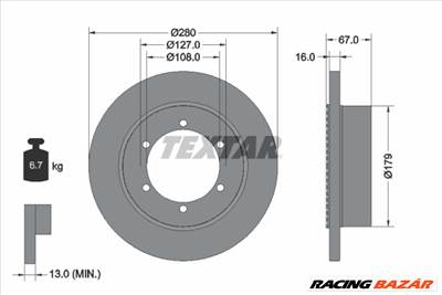 TEXTAR 92304003 - féktárcsa NISSAN RENAULT TRUCKS