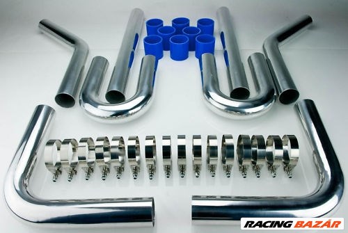 Intercooler cső szett 89mm 3,5 Coll alu csövekkel 8db szilikonnal és 16db bilinccsel 1. kép