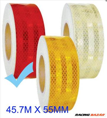 Fényvisszaverő szalag "E" jeles  45.7M - Piros M-HT-3R 55MM