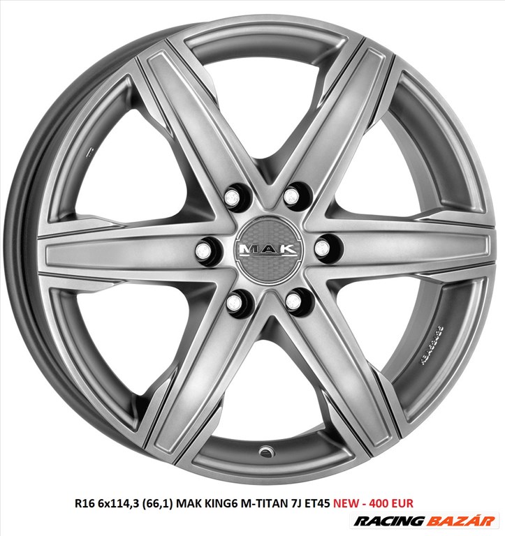 R16 6x114,3 (66,1) MAK KING6 M-TITAN 7J ET45 NEW - 400 EUR 1. kép