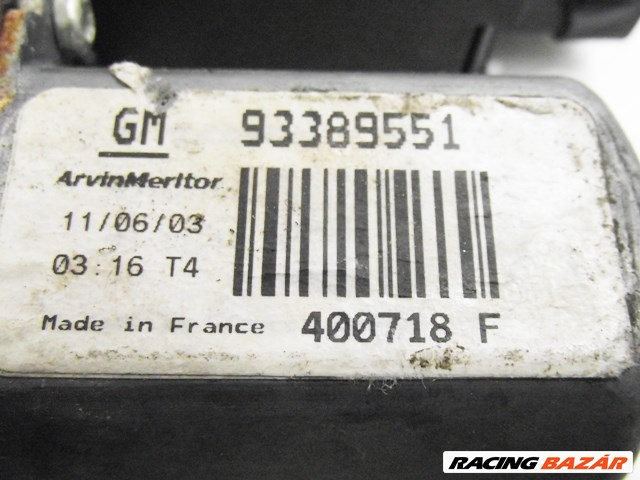 OPEL MERIVA 1.6 16V bal első ablakemelő motor 93389551 3. kép