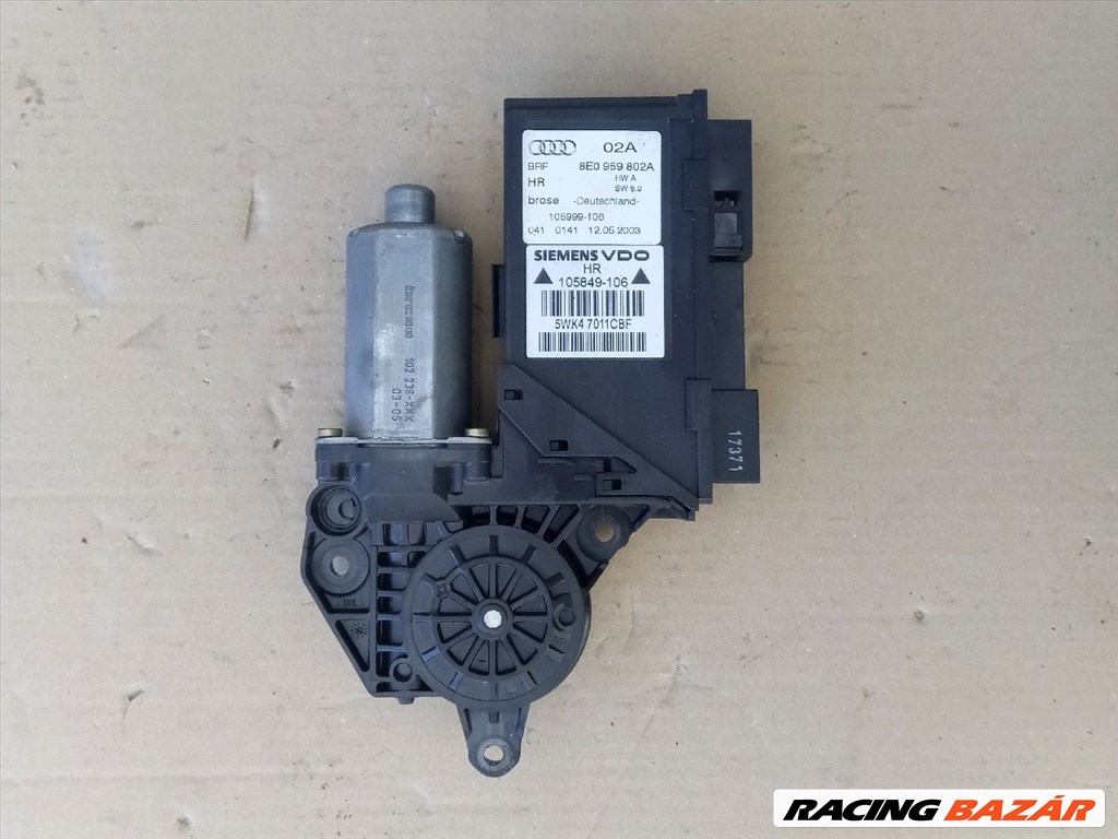 AUDI A4 B6 Jobb hátsó Ablakemelő Motor 105999106-8e0959802a 2. kép