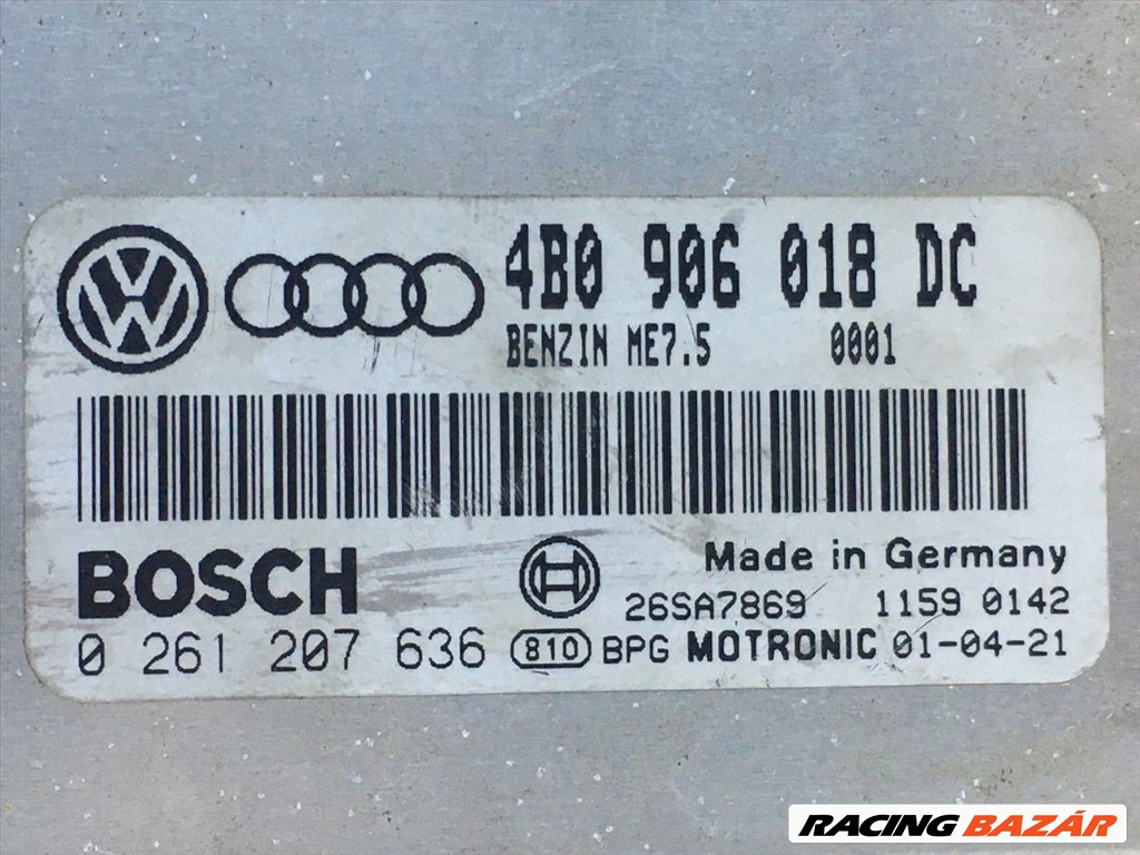 VW PASSAT B5 Motorvezérlő 4b0906018dc-bosch0261207636 3. kép