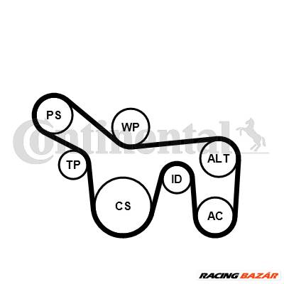 CONTINENTAL CTAM 6PK1715K1 - hosszbordás szíj készlet FORD