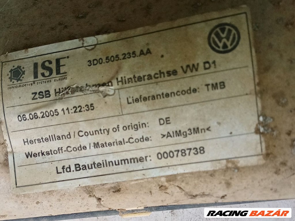 VW PHAETON Hátsó Bölcső vwag3d0505235aa 2. kép