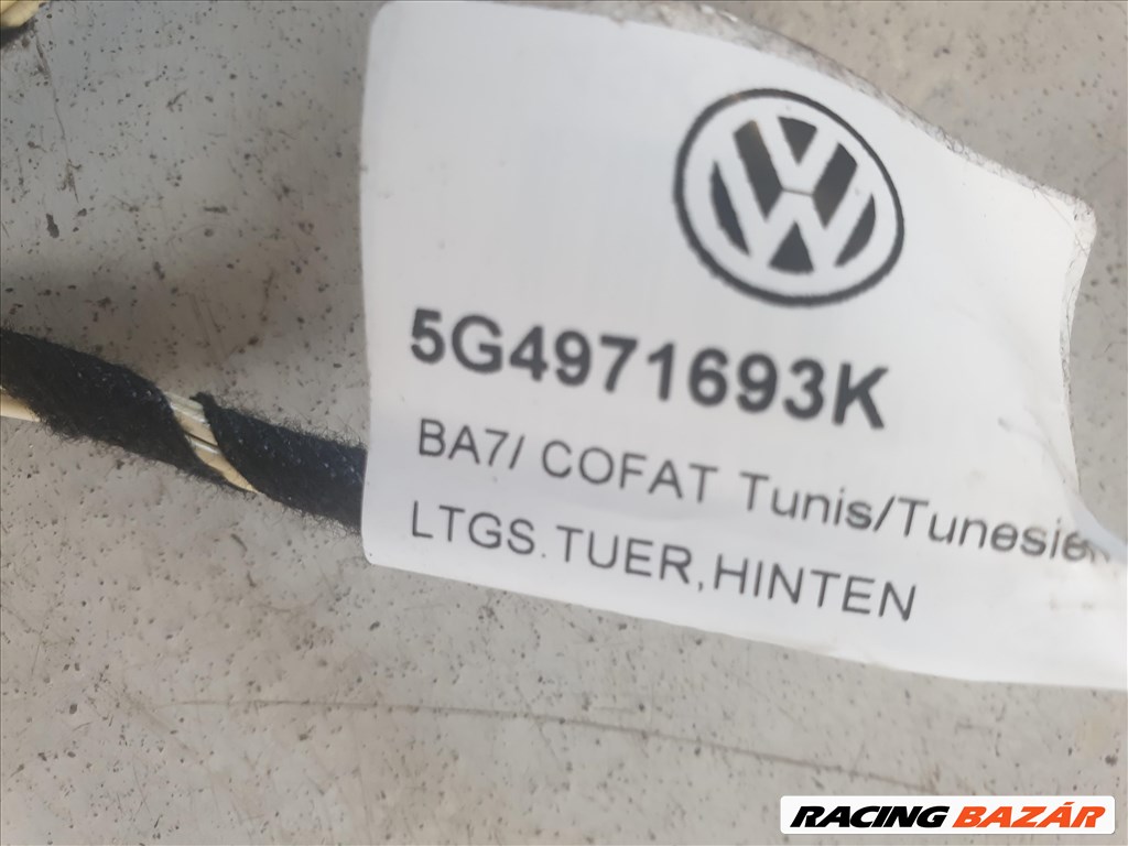 Volkswagen Golf VII 2.0 TDI BMT bal hátsó ajtó kábelköteg 5G4 971 693 K 8. kép