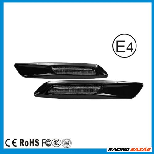 BMW F10 style LED-es oldalindex fehér menetfény funkcióval E60 E61 E81 E82 E87 E88 E90 E91 E92 típushoz fekete-füst 1. kép