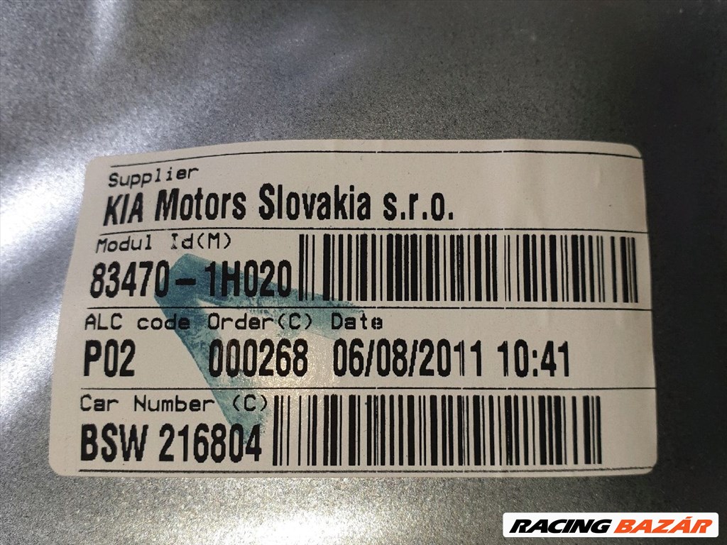 KIA CEED Bal hátsó Ablakemelő Szerkezet (Elektromos) kia834701h020 3. kép