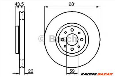 BOSCH 0 986 479 B52 - féktárcsa ALFA ROMEO FIAT LANCIA