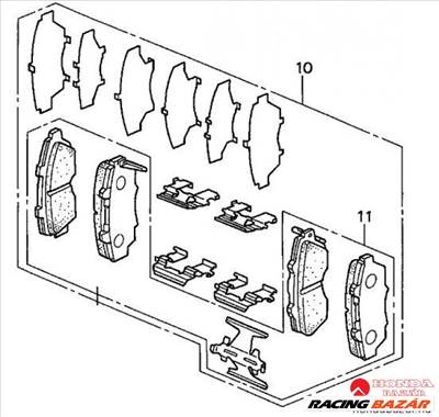HONDA ACCORD ELSŐ FÉKBETÉT SZETT 45022-SN7-G41