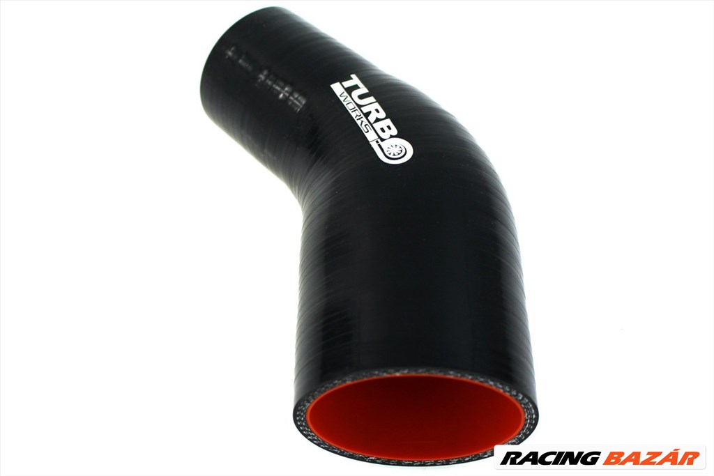 Szilikon szűkítő könyök Turboworks Pro  Fekete 45 fok 57-63mm 1. kép
